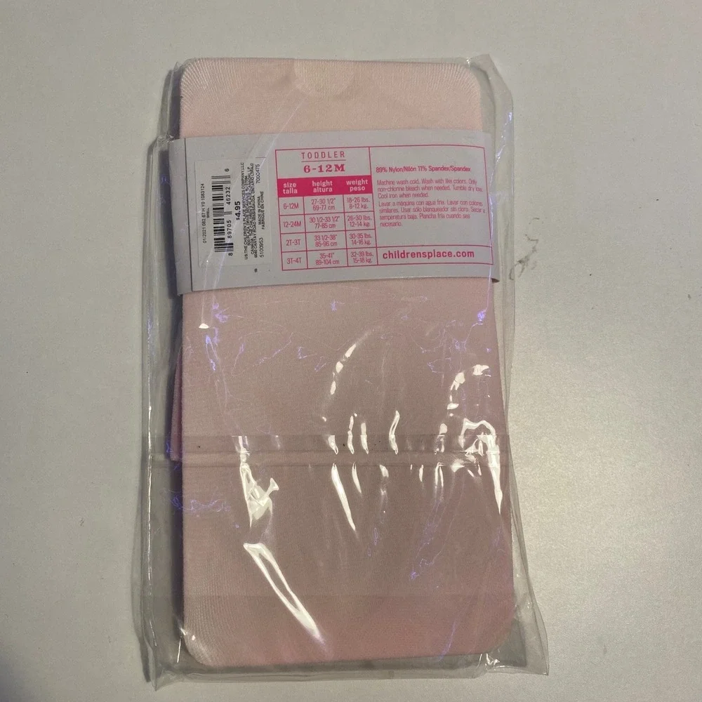 The Children's Place‎ Tights Toddler 6-12M Pink New Nylon Spandex Stretch